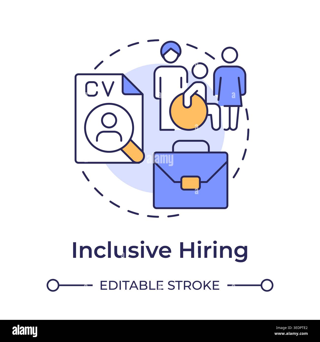 Inclusive hiring multi color concept icon Stock Vector