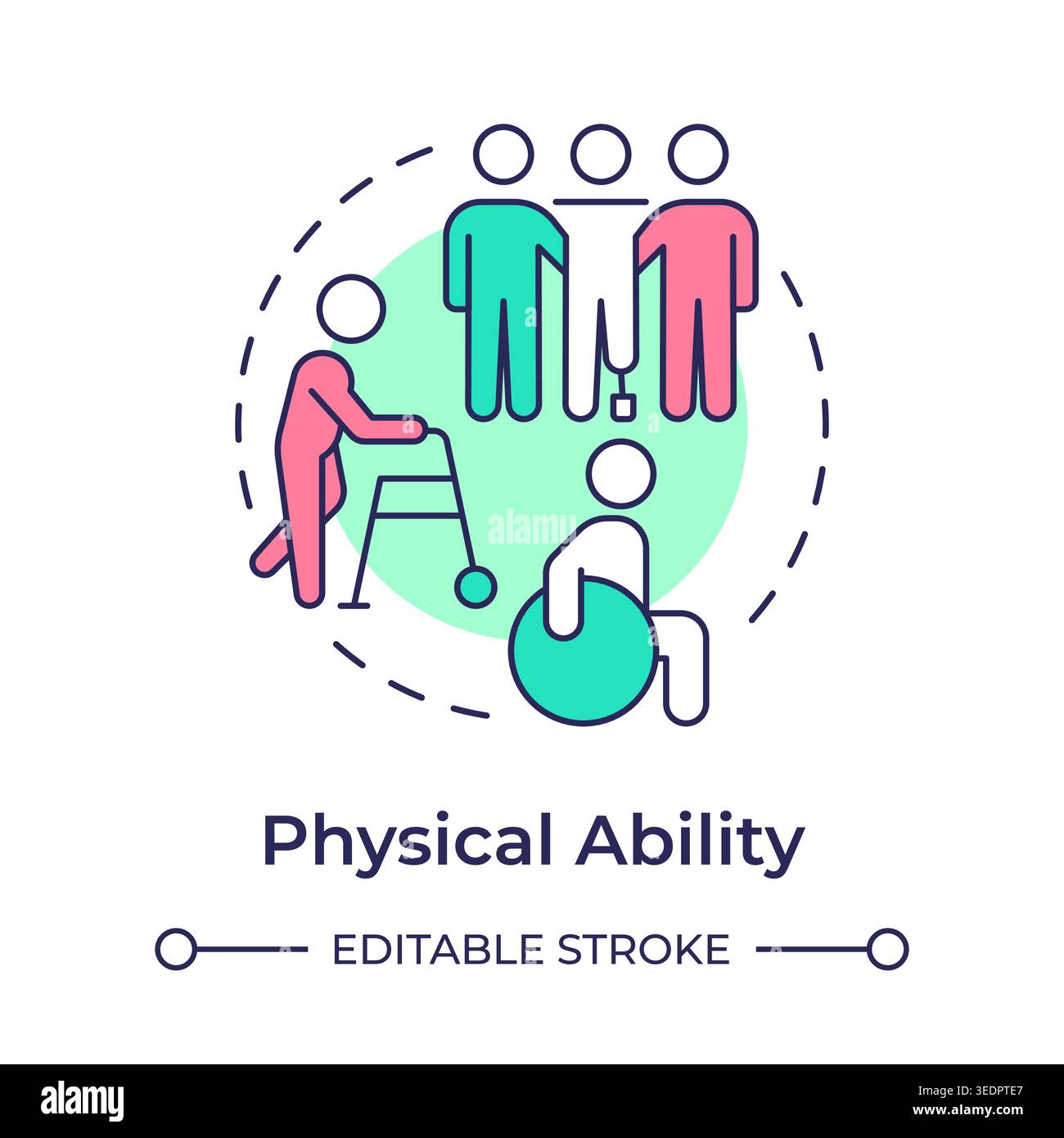 Physical ability multi color concept icon Stock Vector
