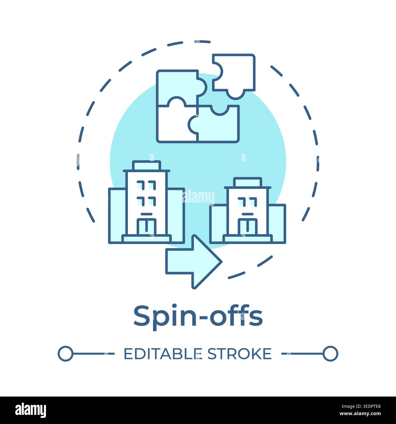 Spin offs soft blue concept icon Stock Vector