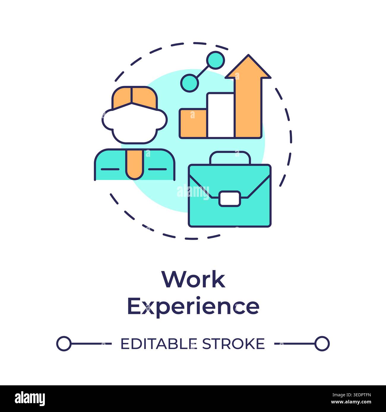 Work experience multi color concept icon Stock Vector
