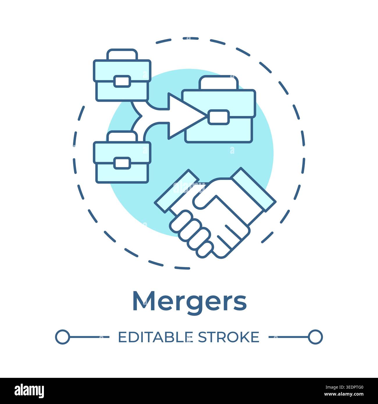 Mergers soft blue concept icon Stock Vector
