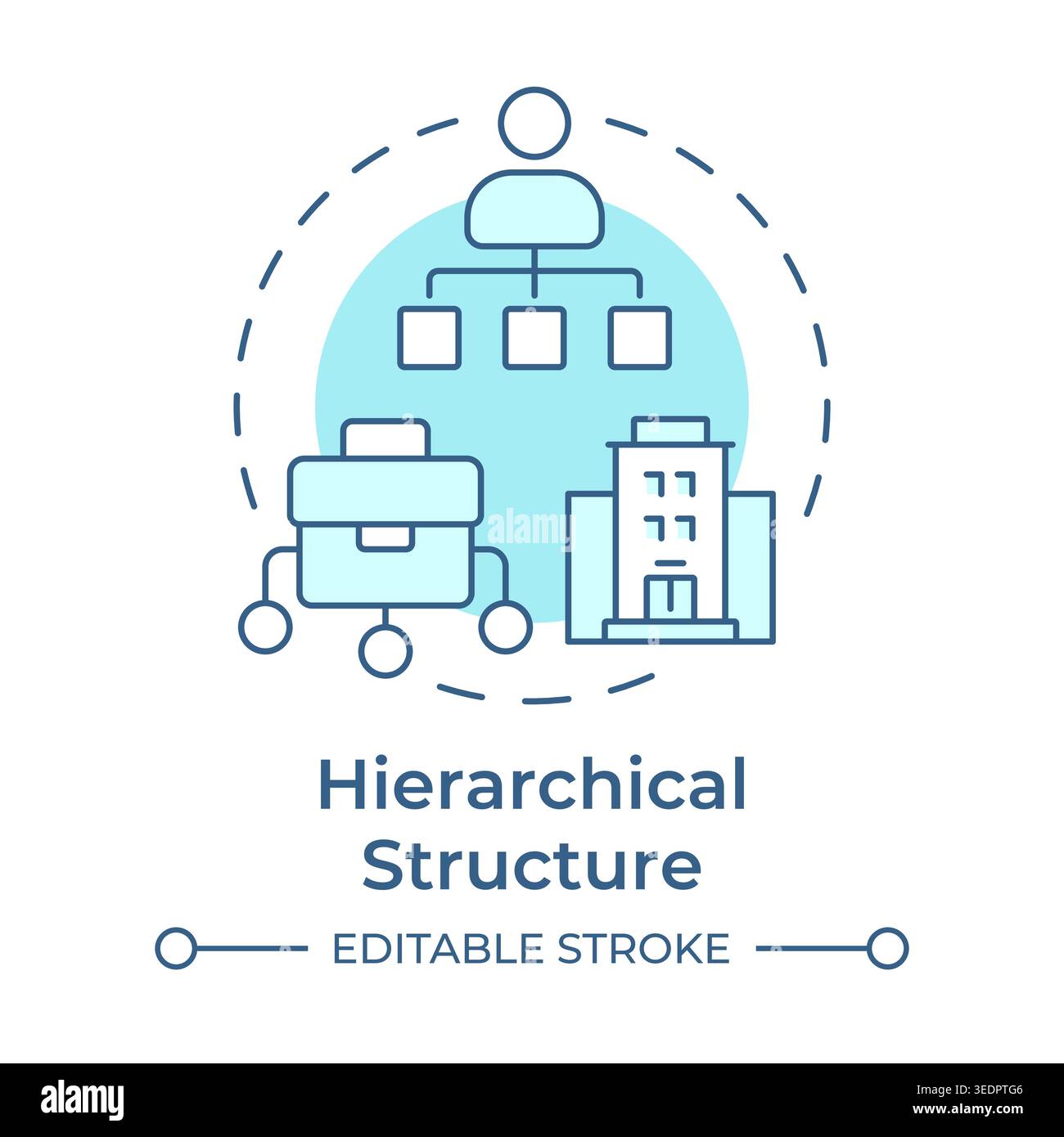 Hierarchical structure soft blue concept icon Stock Vector