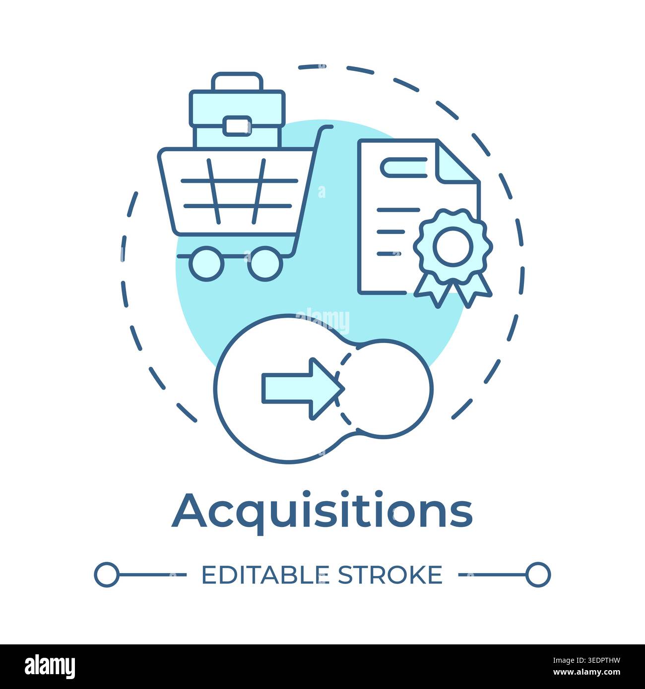 Acquisitions soft blue concept icon Stock Vector