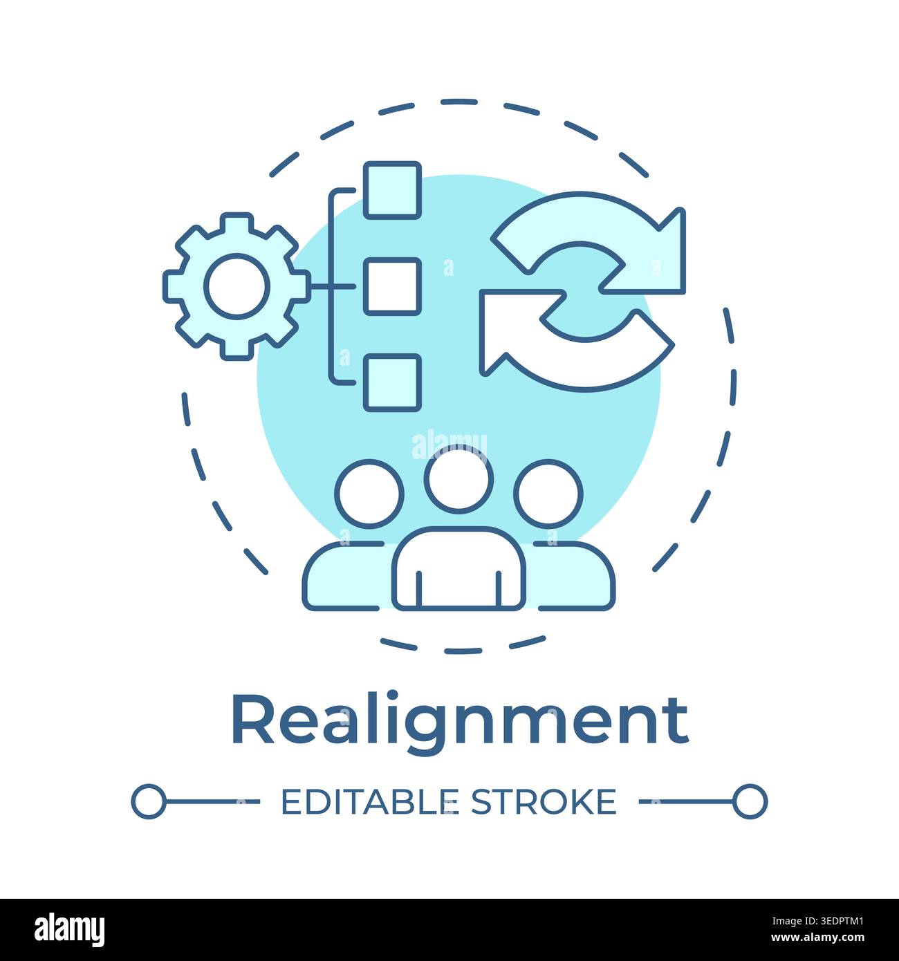 Realignment soft blue concept icon Stock Vector