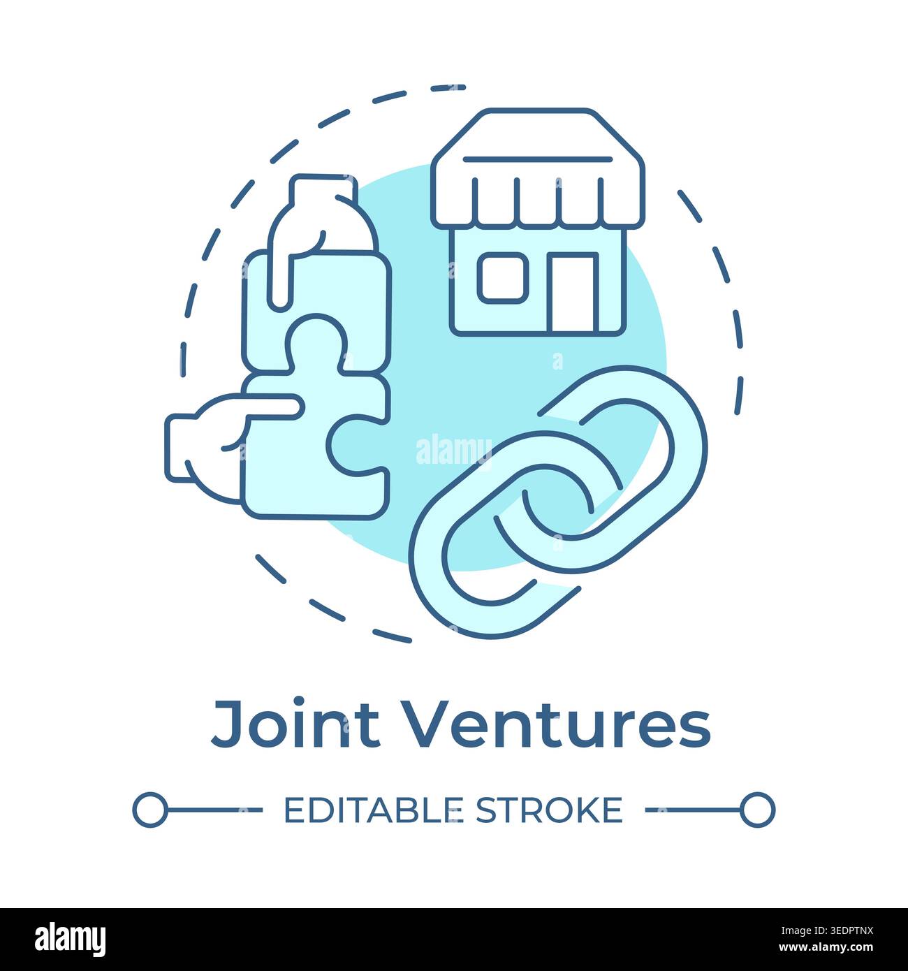 Joint ventures soft blue concept icon Stock Vector