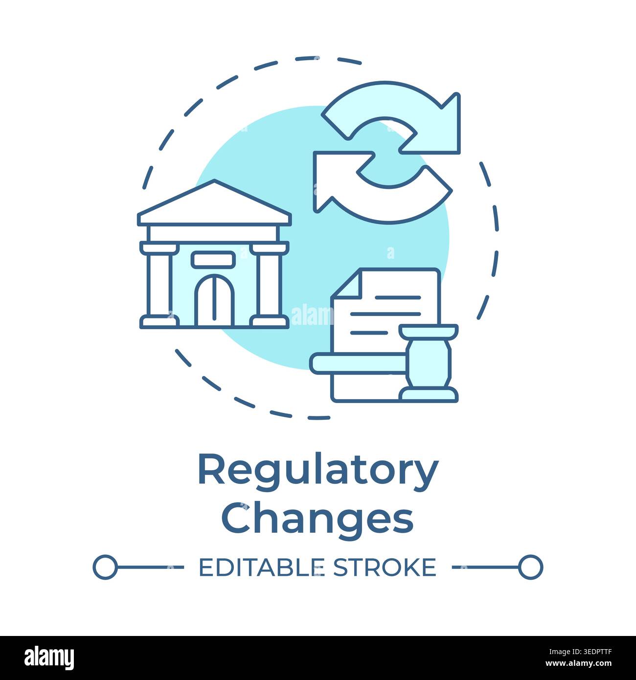 Regulatory changes soft blue concept icon Stock Vector