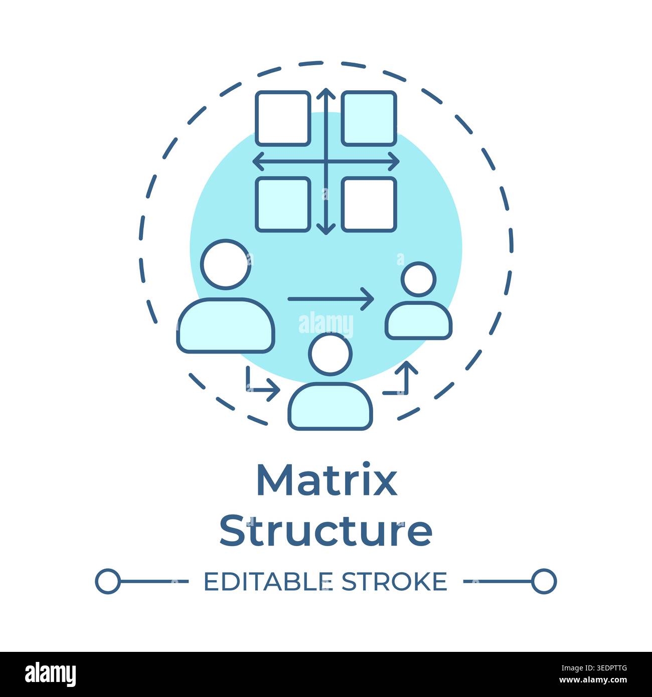 Matrix structure soft blue concept icon Stock Vector