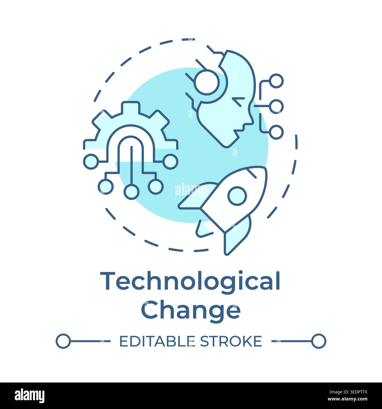 Technological change soft blue concept icon Stock Vector
