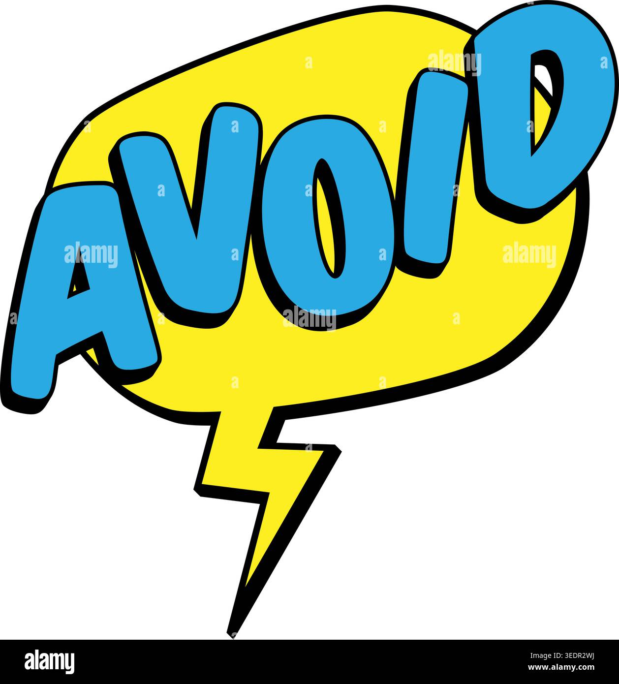 AVOID Comic Book Pop Art Speech Bubble Lightning Stock Vector