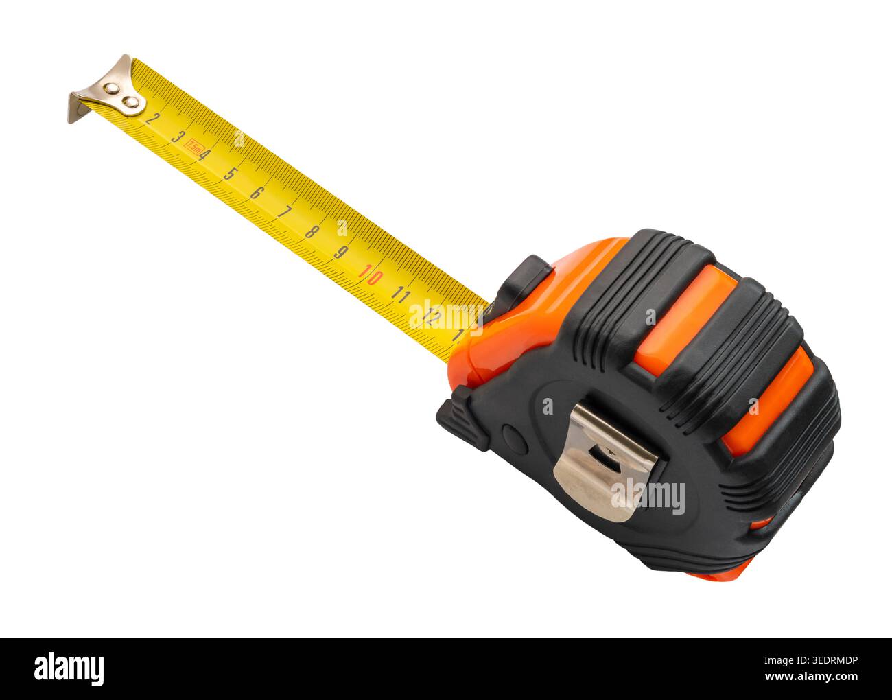 Construction tape measure clipping path isolated on white background Stock Photo