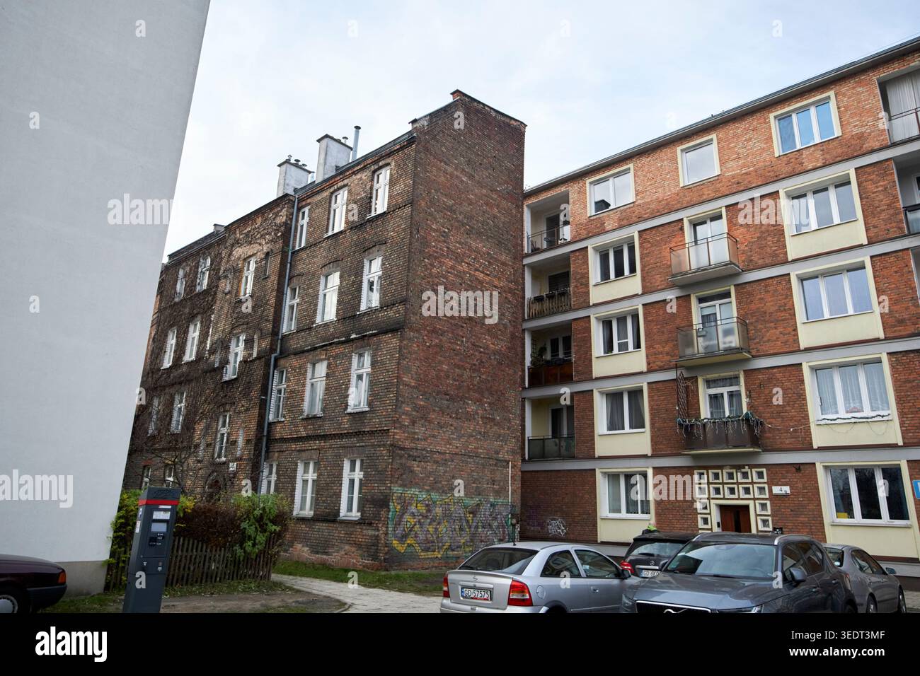 different types of architecture of apartment blocks in gdansk poland Stock Photo
