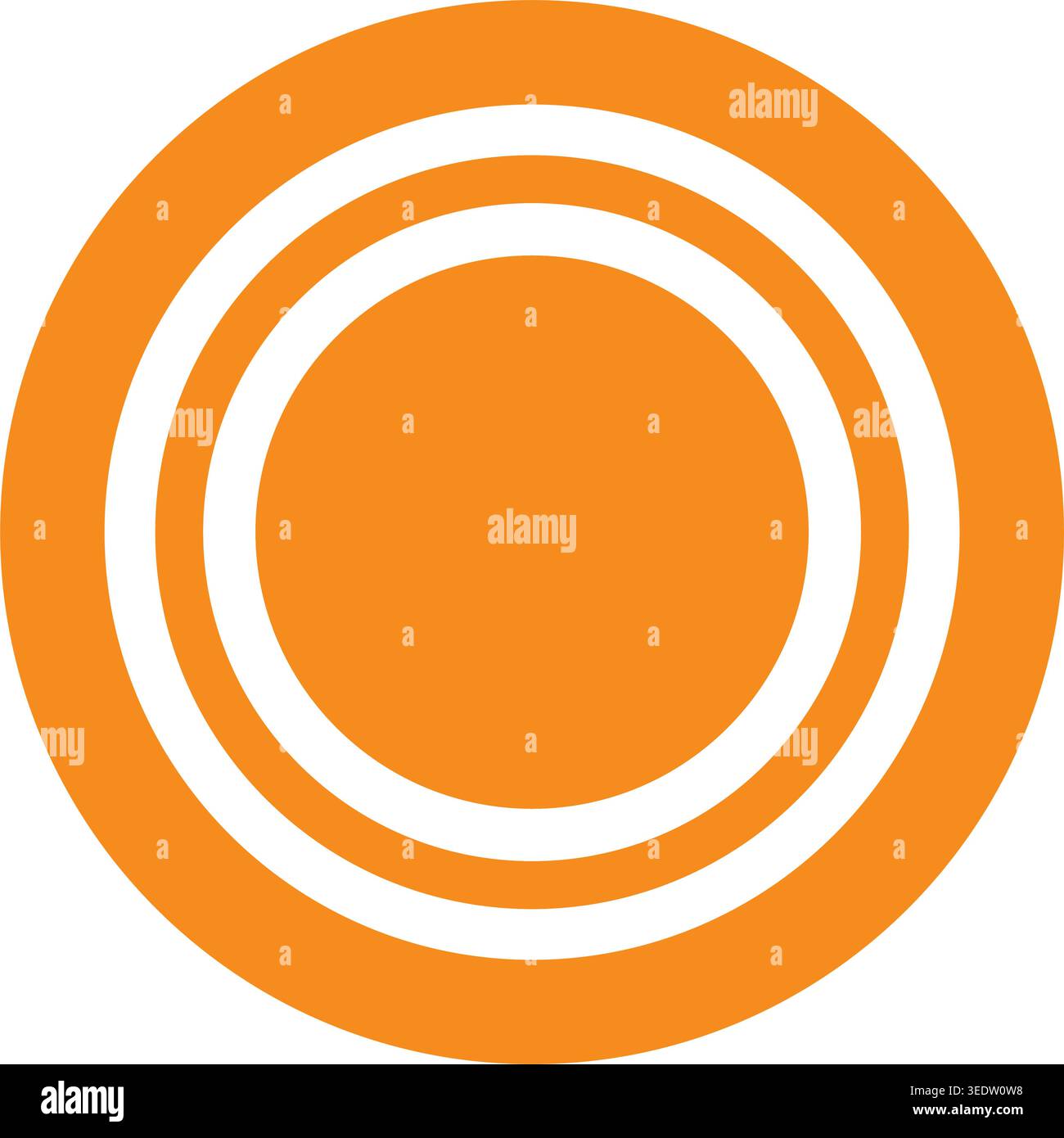 Orange Concentric Circles Stock Vector