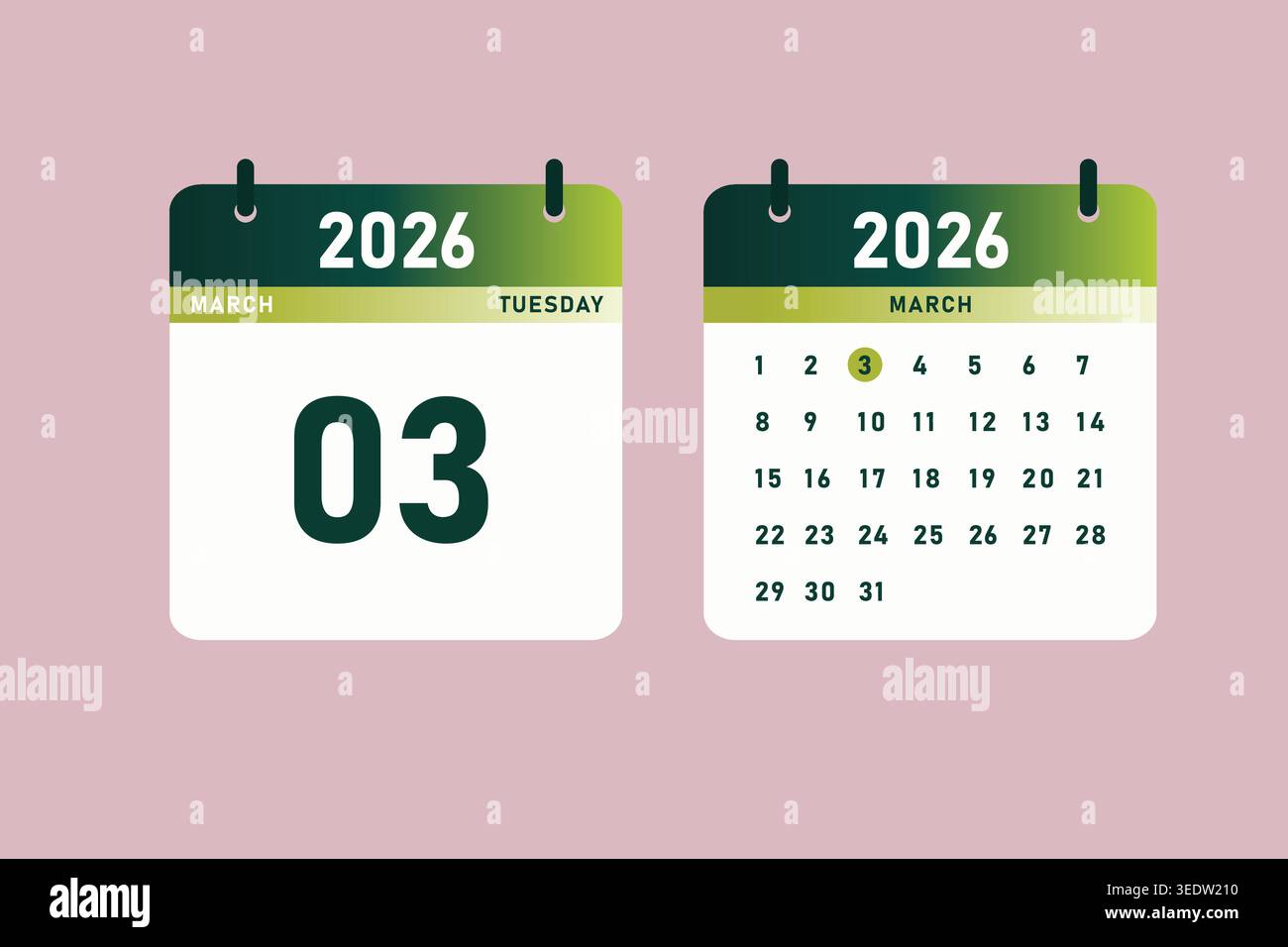 March 3 2026 tuesday calendar hi-res stock photography and images - Alamy