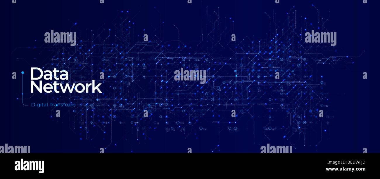 Datum Network Cyber Network Data Technology Digital Security Blockchain Ai Cloud Encryption Nodes Circuit Matrix Global Internet Background Vector Stock Vector