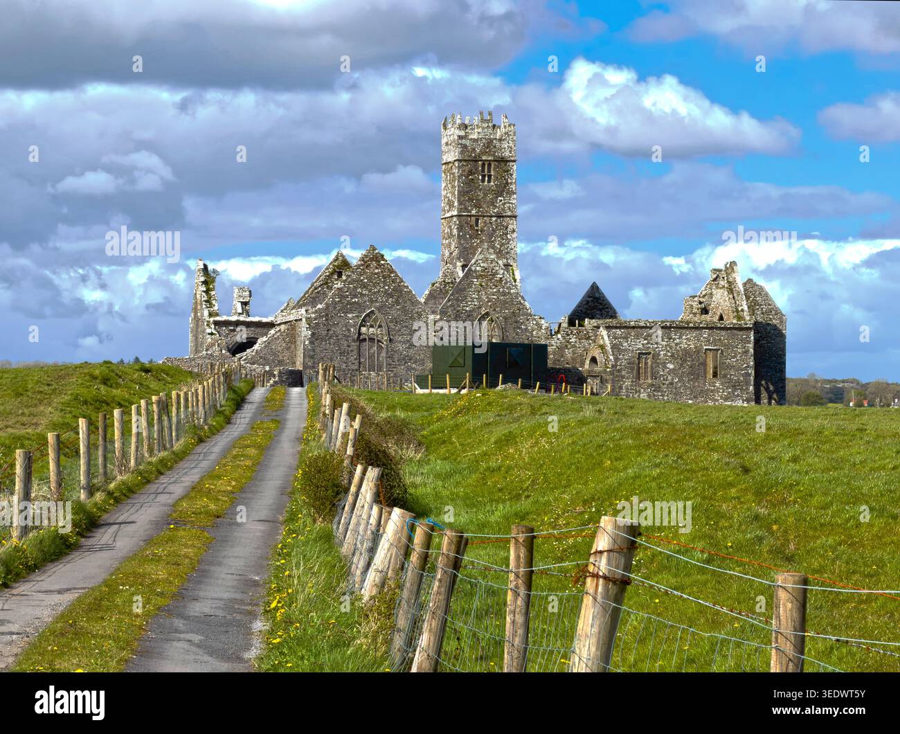 The ruins of the Ross Errilly Franciscan Friary near Headford, county Galway, Ireland, founded in 1460, cosidered to be the best preserved in Ireland - Smartphone Captured Stock Image