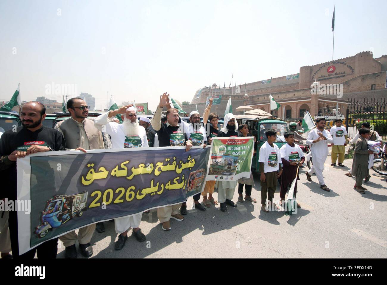 Participants are holding rally to celebrate the completion of one year ...