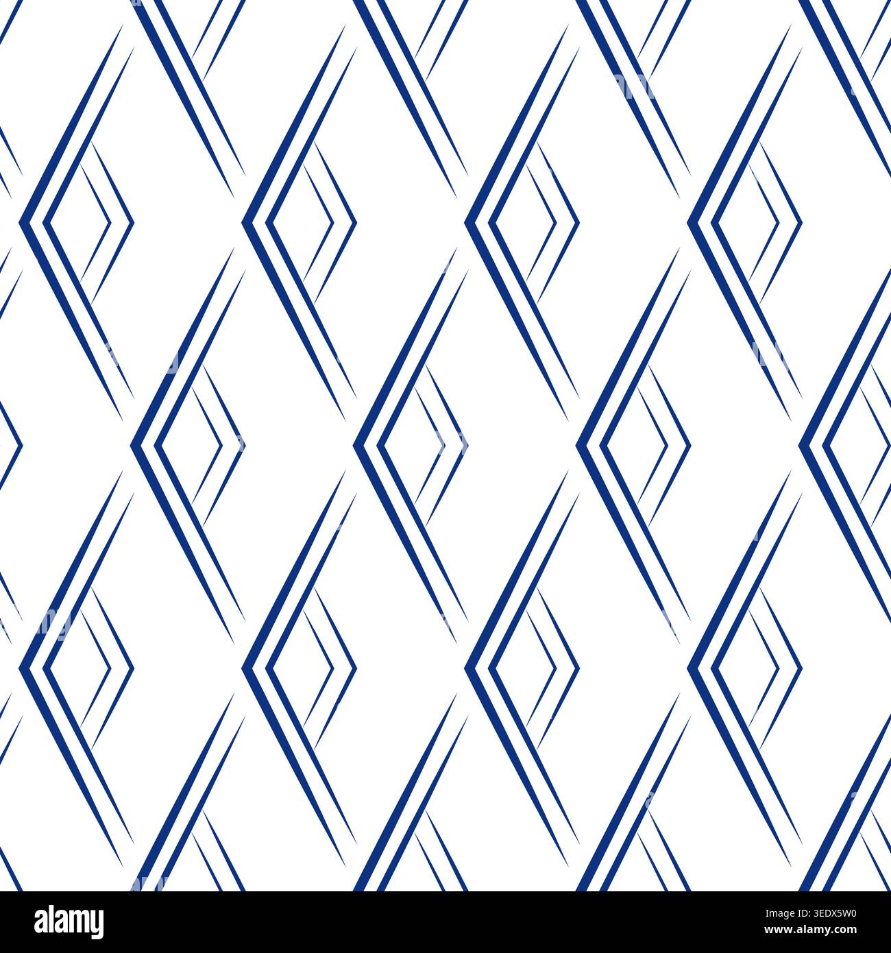 Seamless geometric pattern Blue rhombuses on white Stock Vector