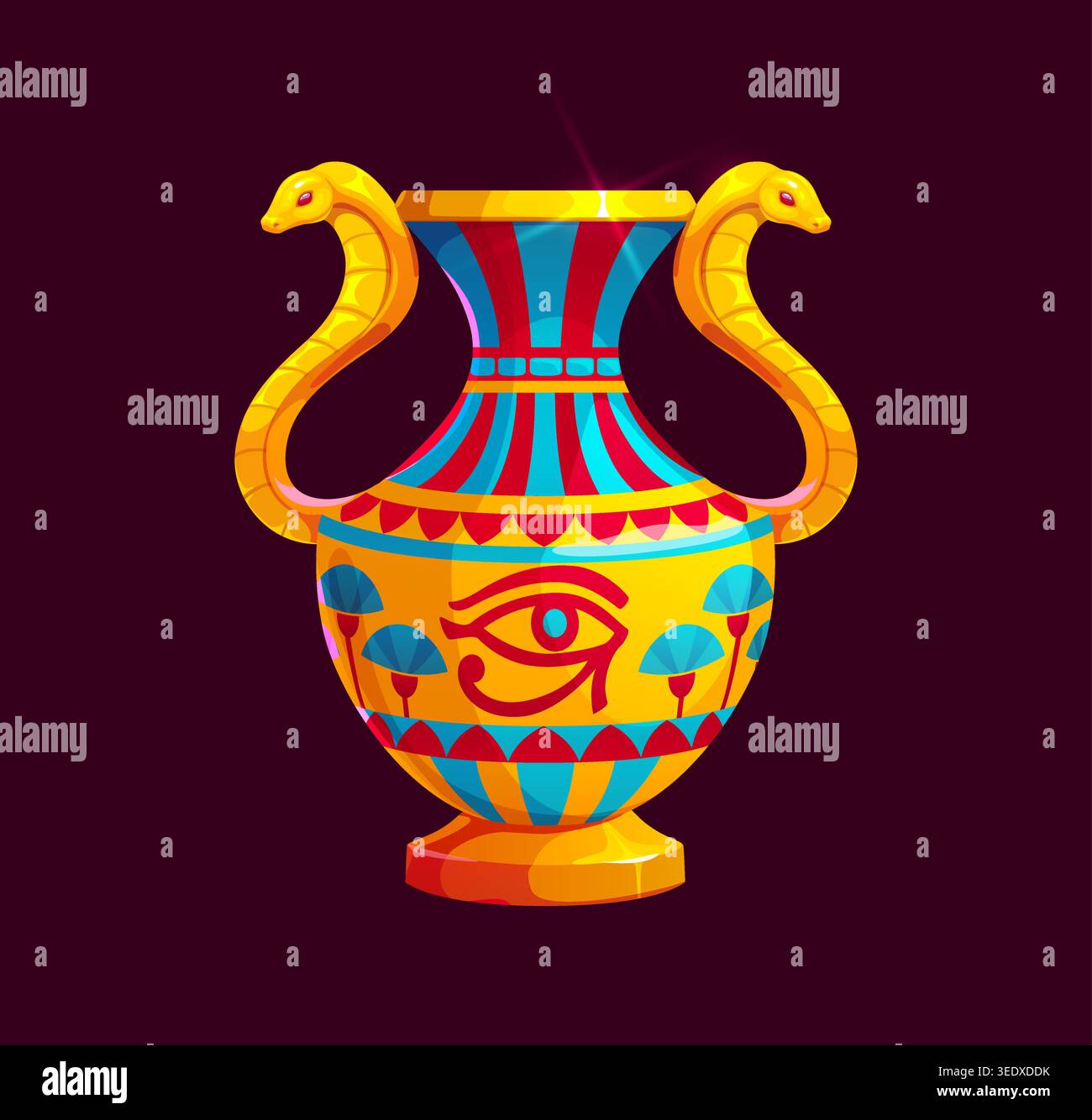 Ancient Egypt game icon, pharaoh temple treasure Stock Vector