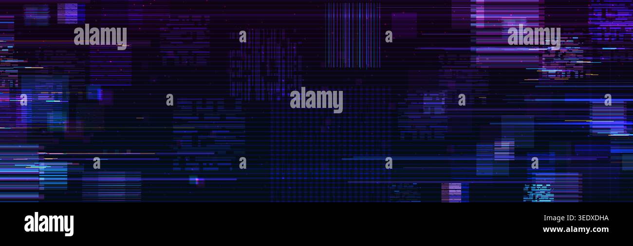 Cyberpunk neon glitch game background Stock Vector