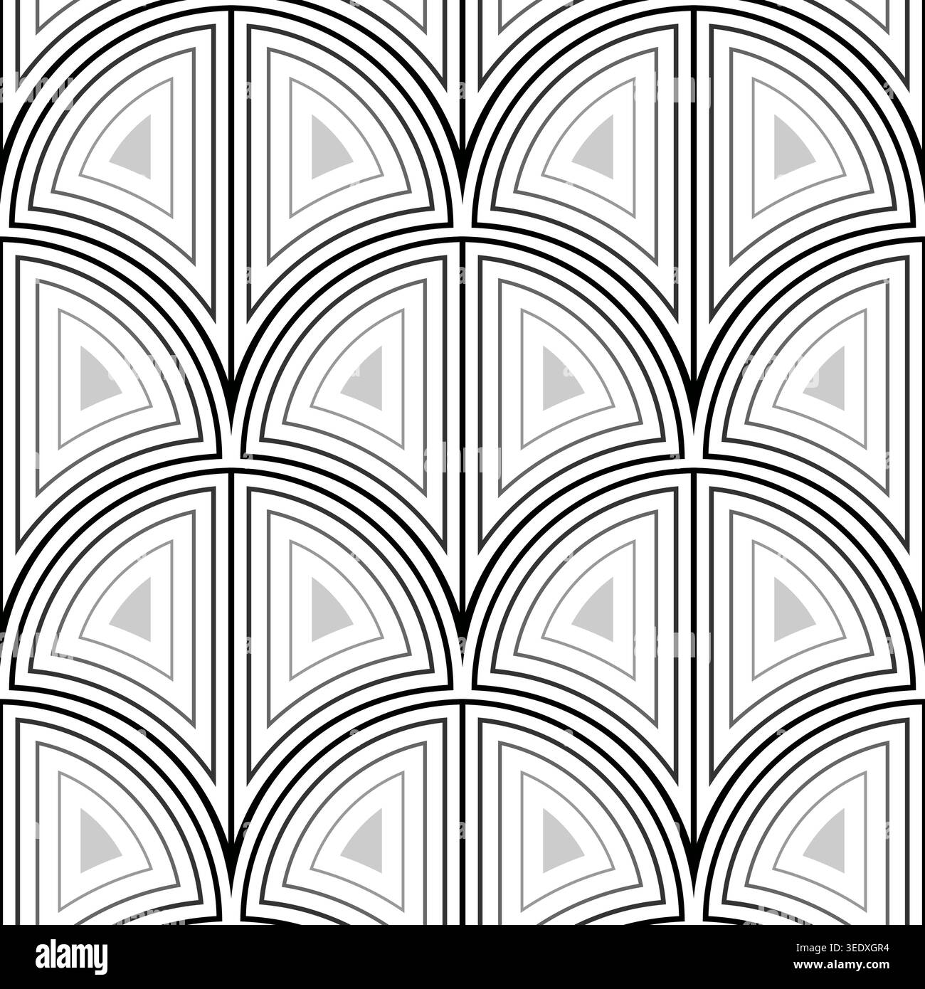 Monochrome art nouveau seamless pattern Stock Vector