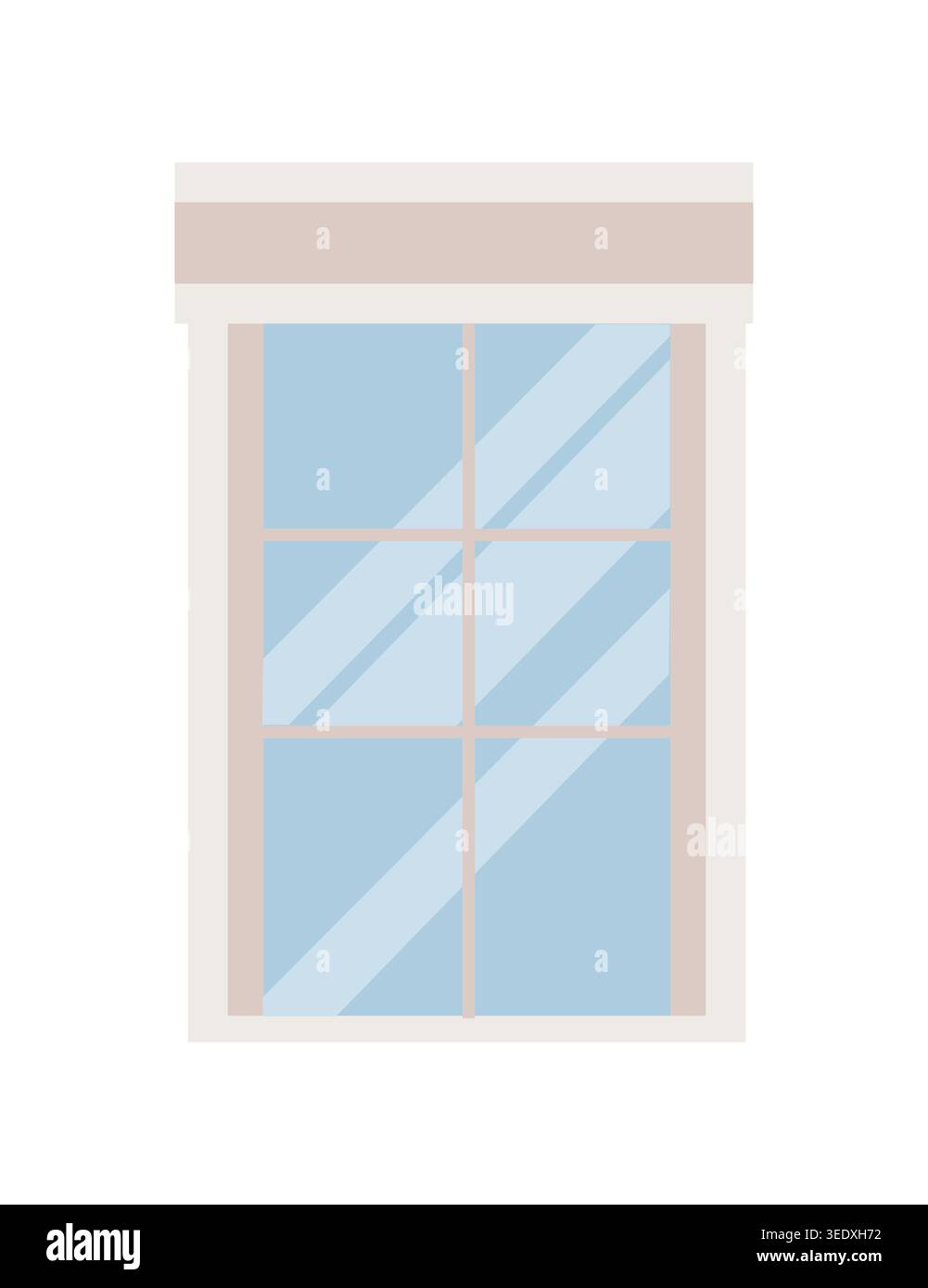 Clean window with six panes and soft light Stock Vector