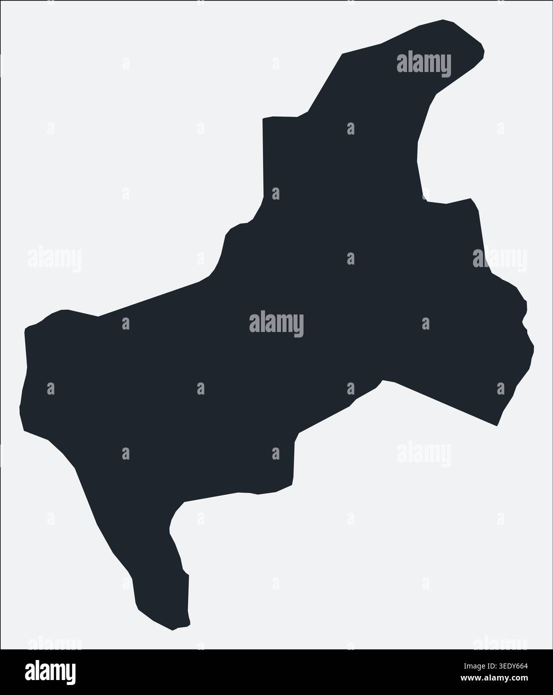 Yazd, IR, Iran map. Just a simple border map. Shape of the region. Flat ...