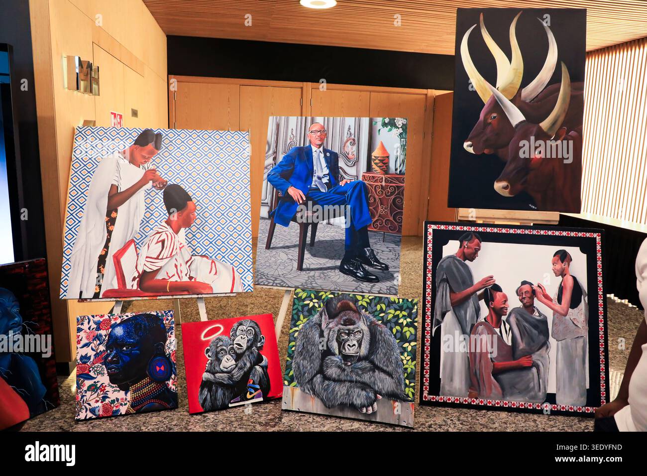 Java House Paintings Rwanda Rwanda, Kigali. A collection of vibrant contemporary artworks ...