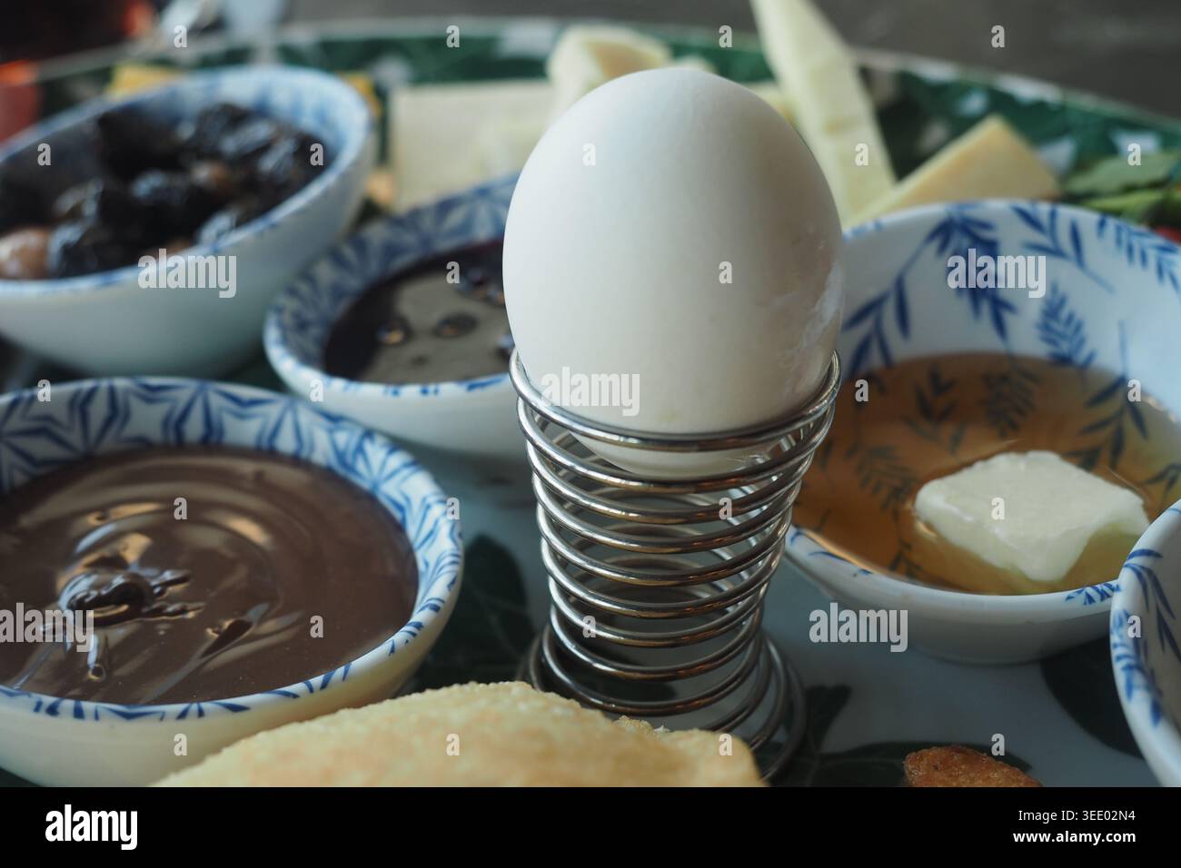 Breakfast plate with eggs and sides Stock Photo