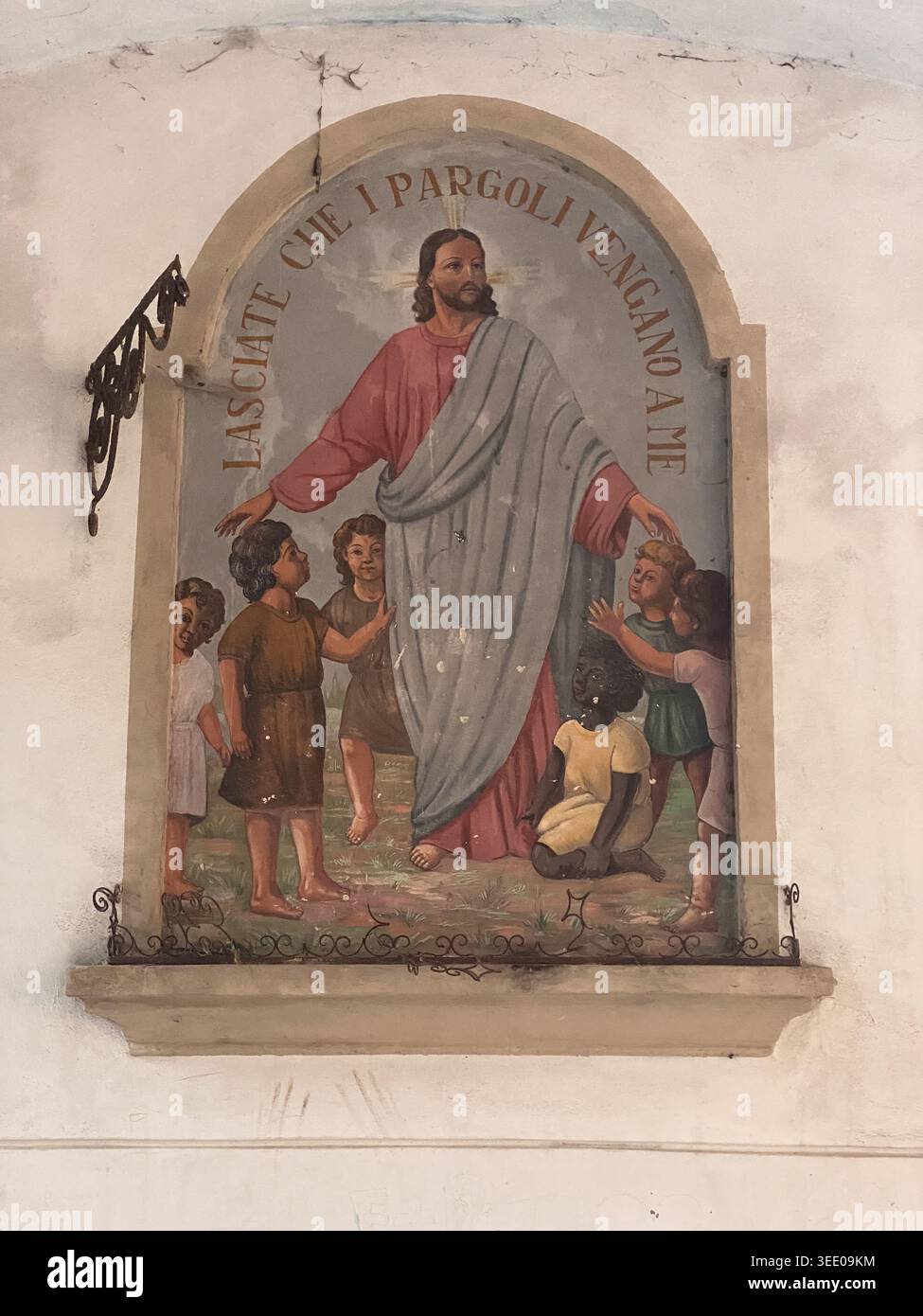 Jesus Christ portrays a welcoming embrace, surrounding himself with ...