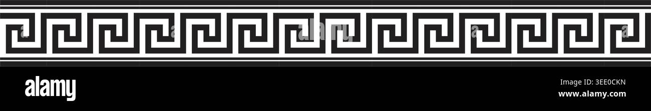Greek Key Pattern Border Classic Geometric Meander Decorative Divider Stock Vector