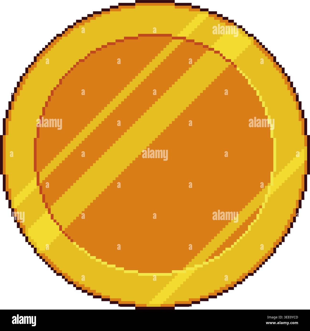 Pixel gold coin icon with shine Stock Vector
