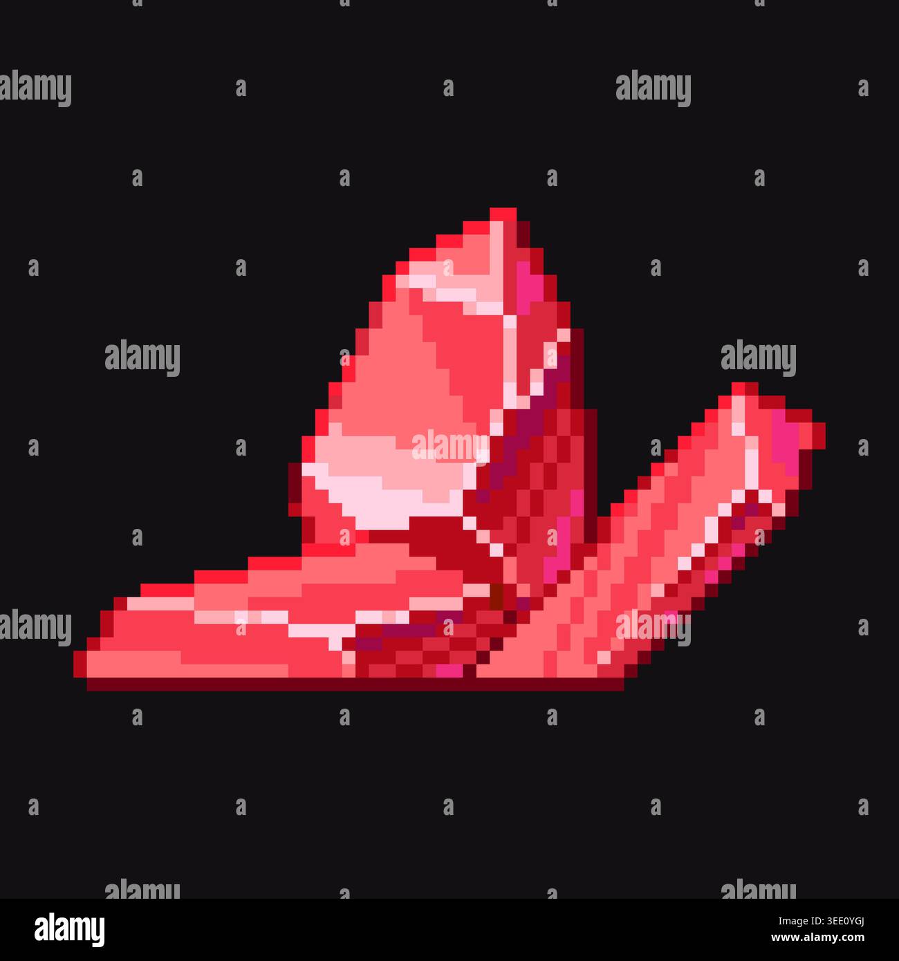 Pixel mineral crystal cluster retro game graphic Stock Vector