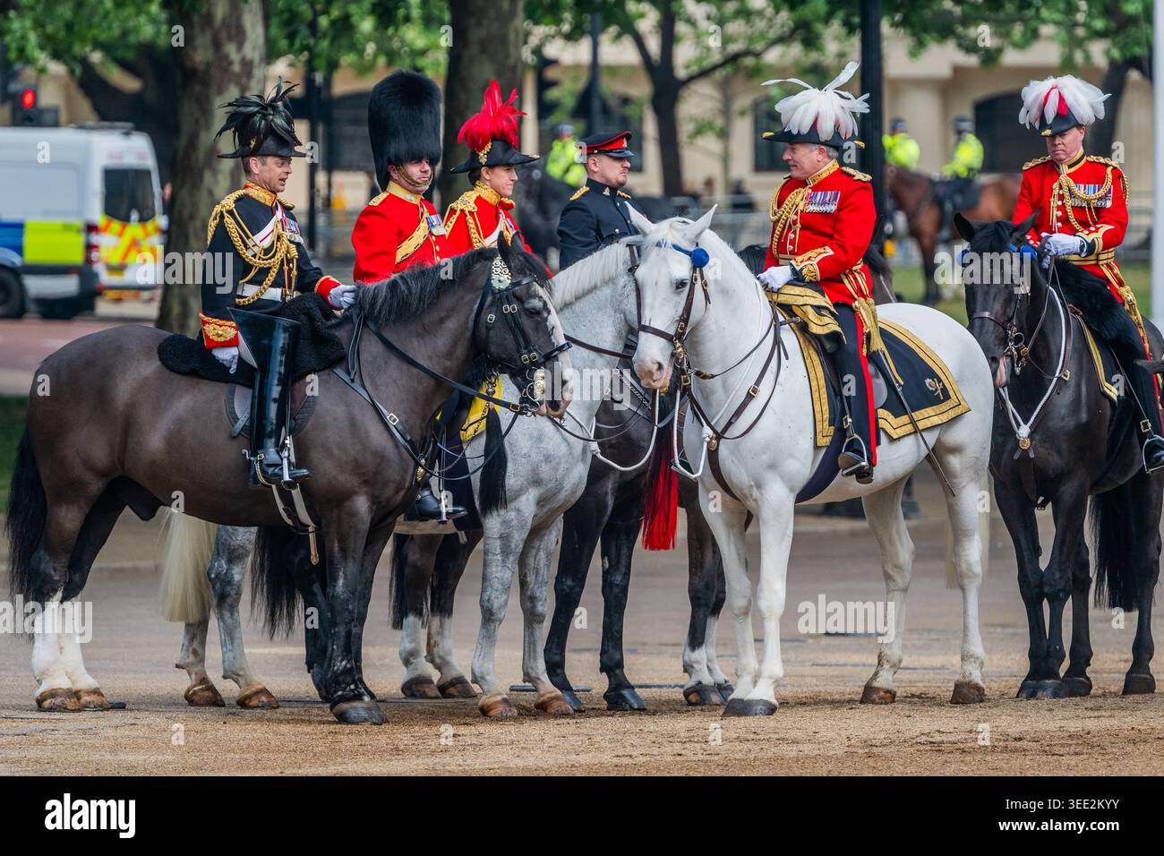 London, UK. 8 May 2026. The Household Cavalry Mounted Regiment, the ...