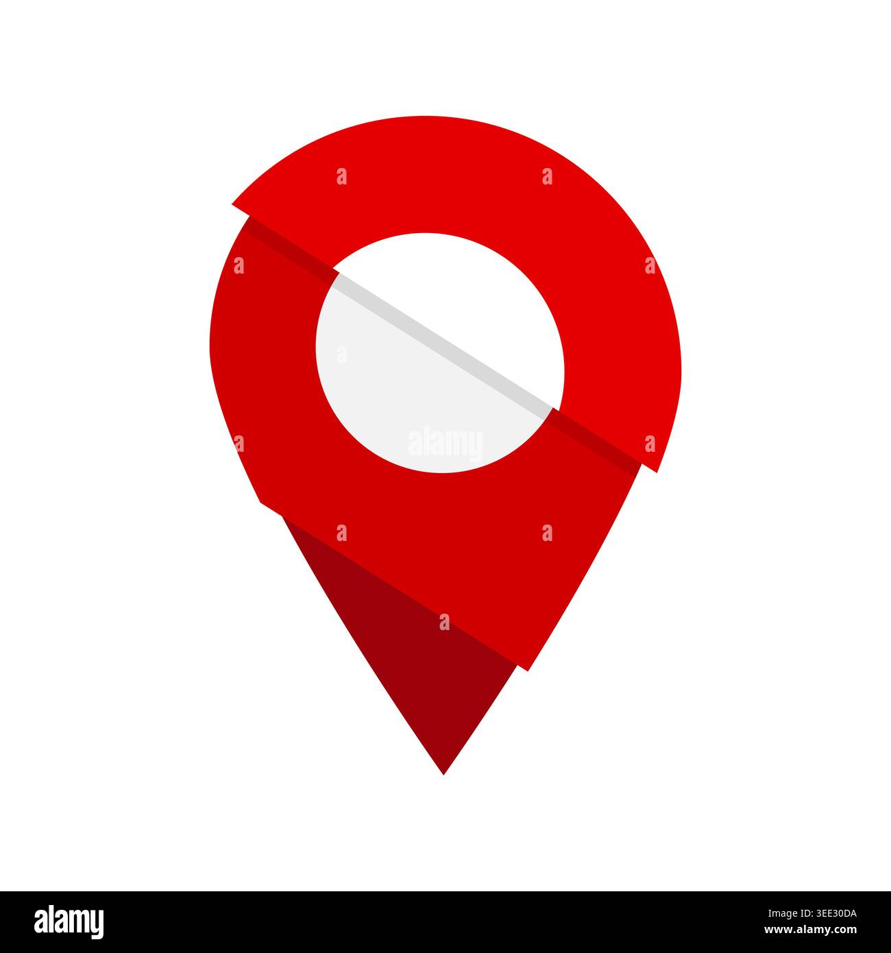 Creative Modern Folded Red Location Pin Map Pointer Vector Icon Stock Vector