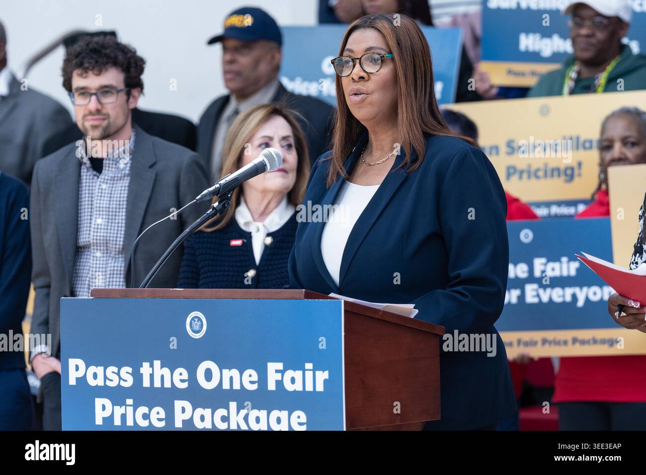 Ny Package Program New York, New York, USA. 8th May, 2026. Attorney General Letitia James ...