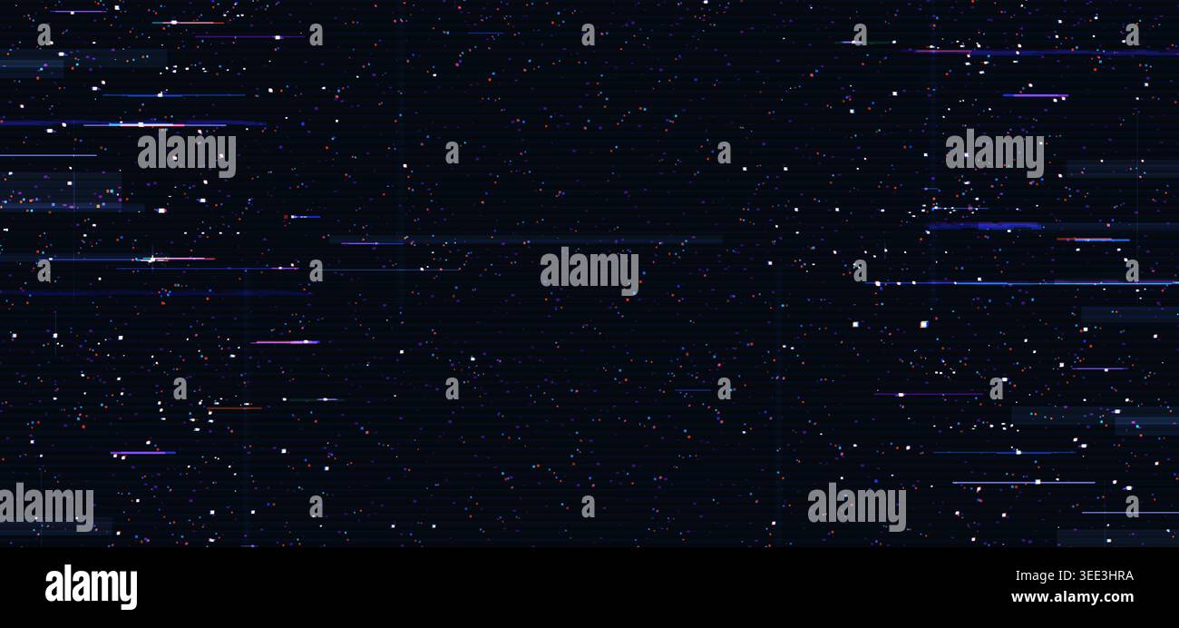 Pixel noise glitch effect game screen background Stock Vector