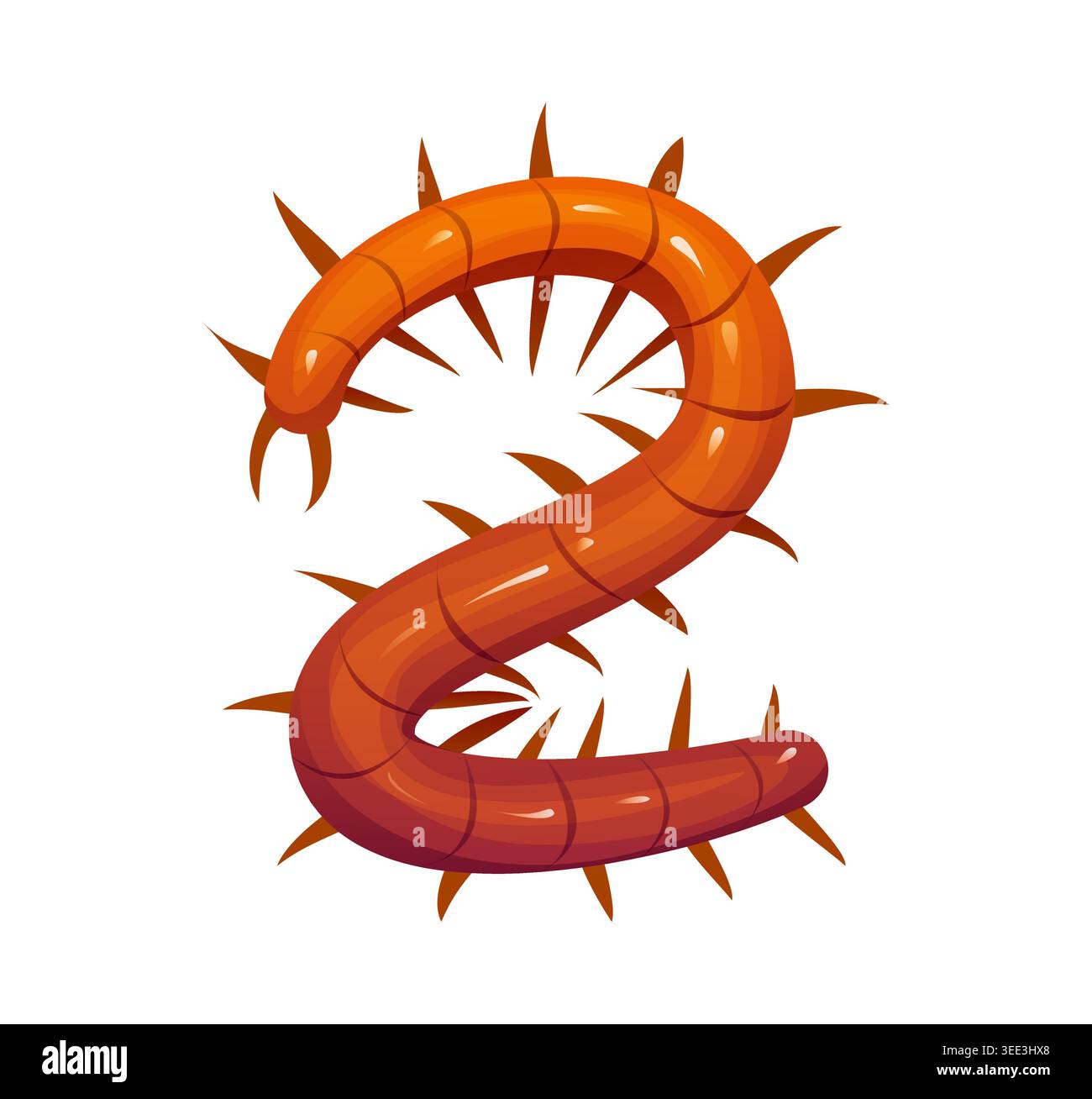 Cartoon insects font centipede caterpillar type Stock Vector