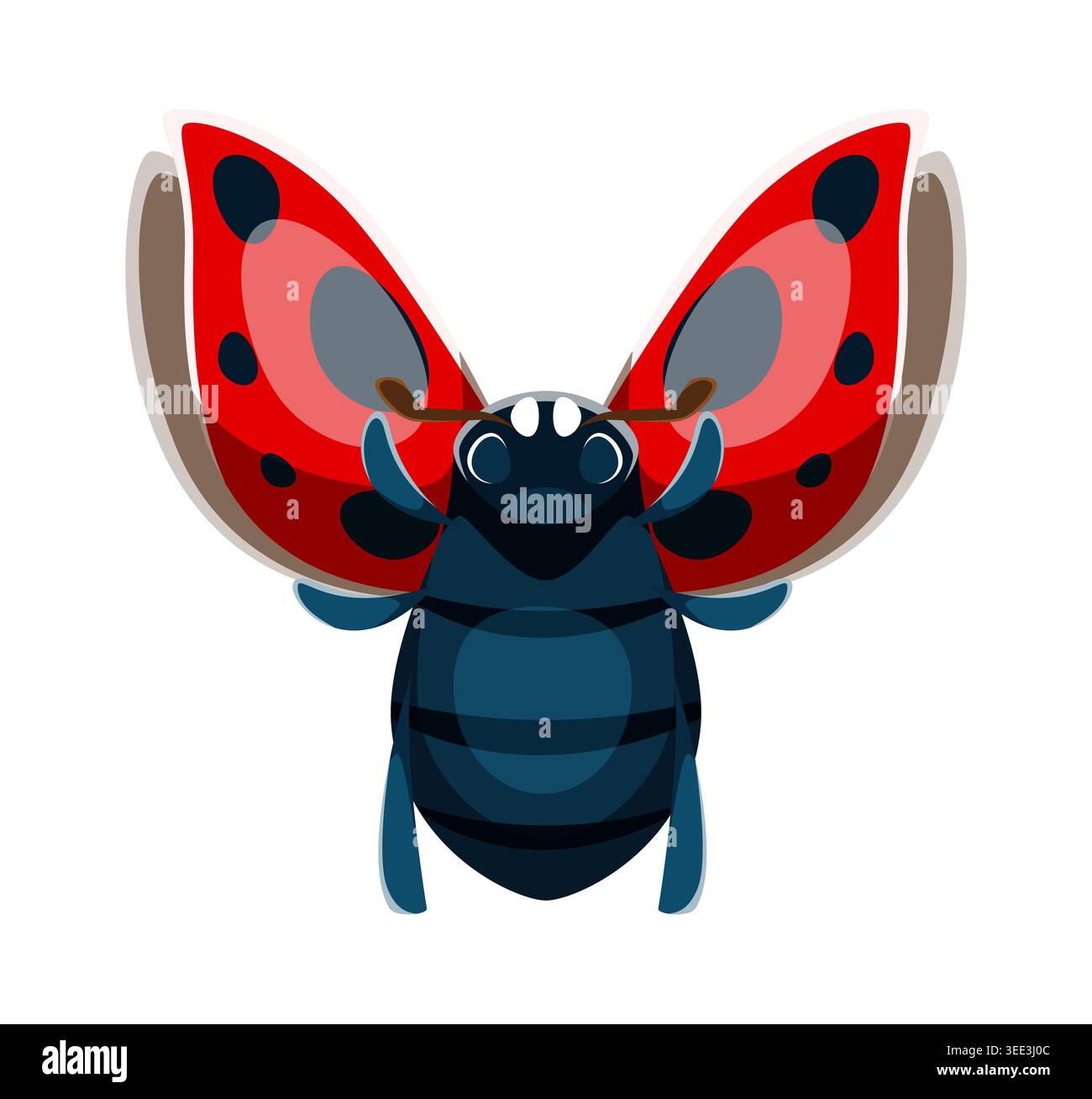 Ladybug beetle font typeset cartoon letter Y Stock Vector