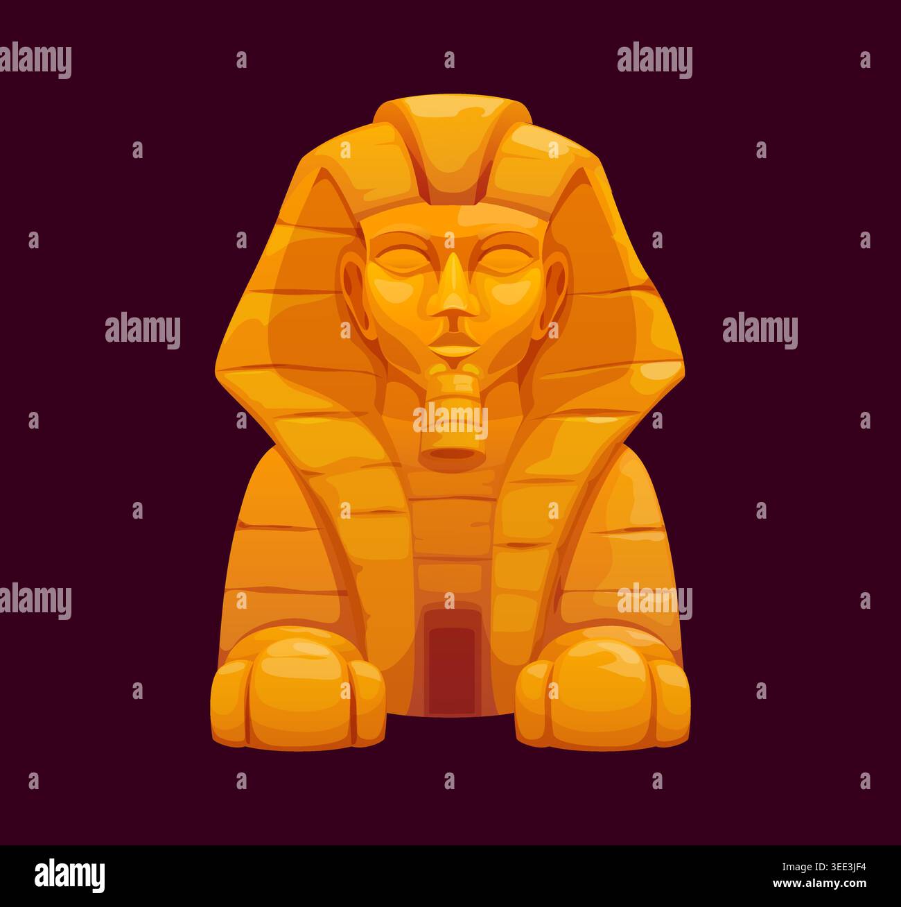 Ancient Egypt sphinx icon, Egyptian statue Stock Vector