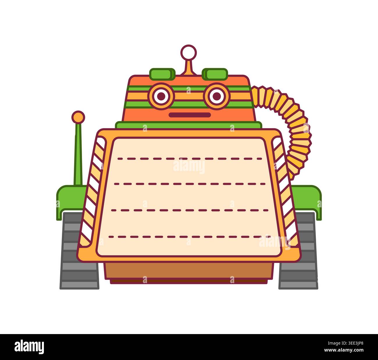 Robot and droid cartoon kids memo note frame Stock Vector