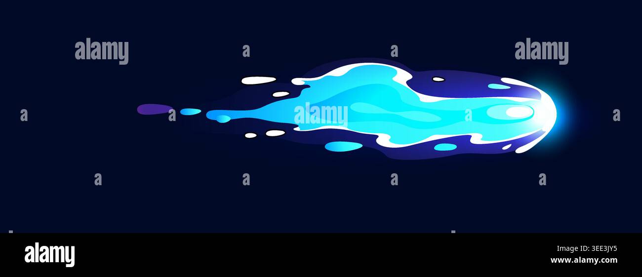 Gun fire effect trail flame. Comics plasma clots Stock Vector