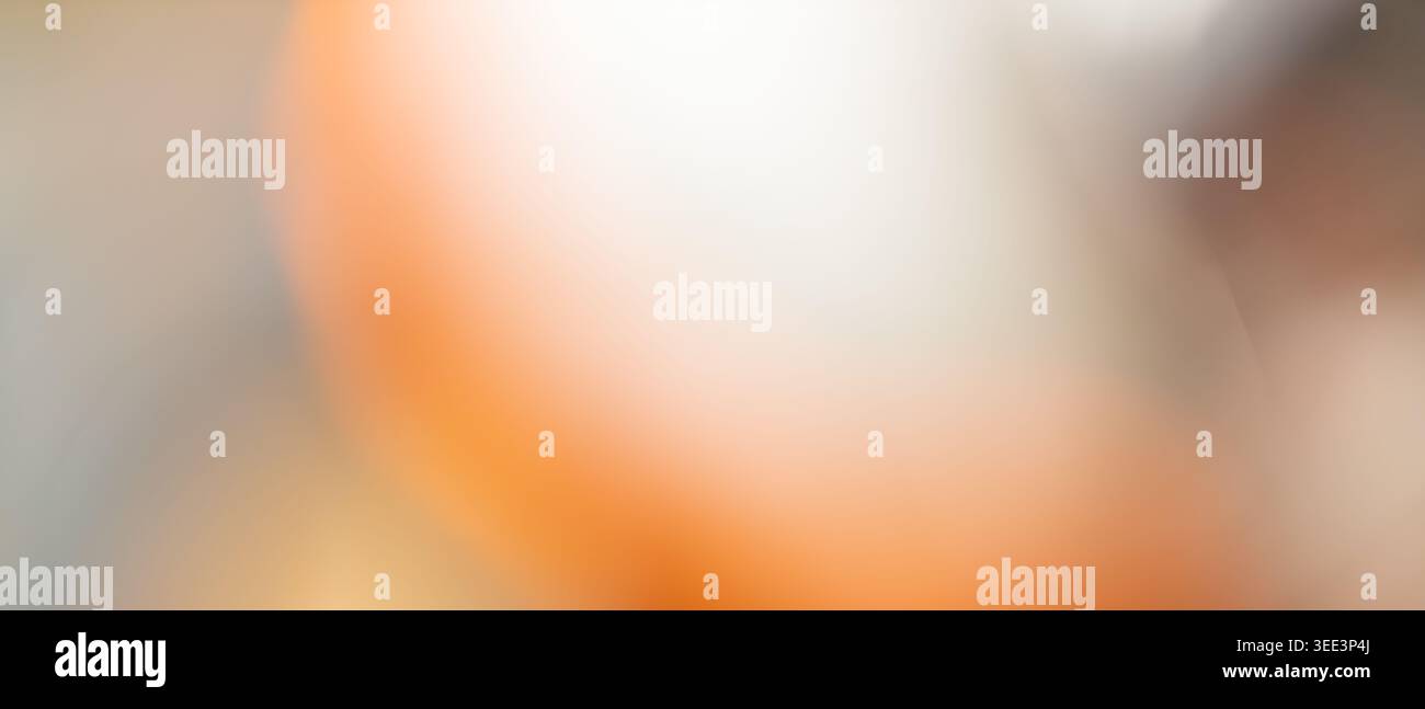 Soft orange and white abstract bokeh background with warm peach glow and copy space Stock Photo