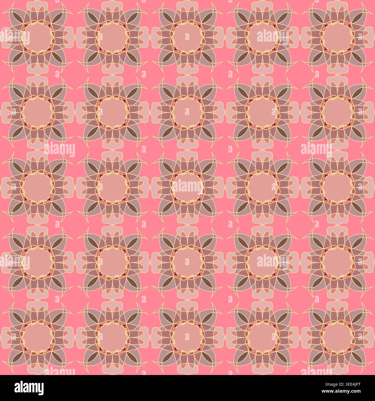 Seamless geometric abstract pattern in bright pink tones Stock Vector