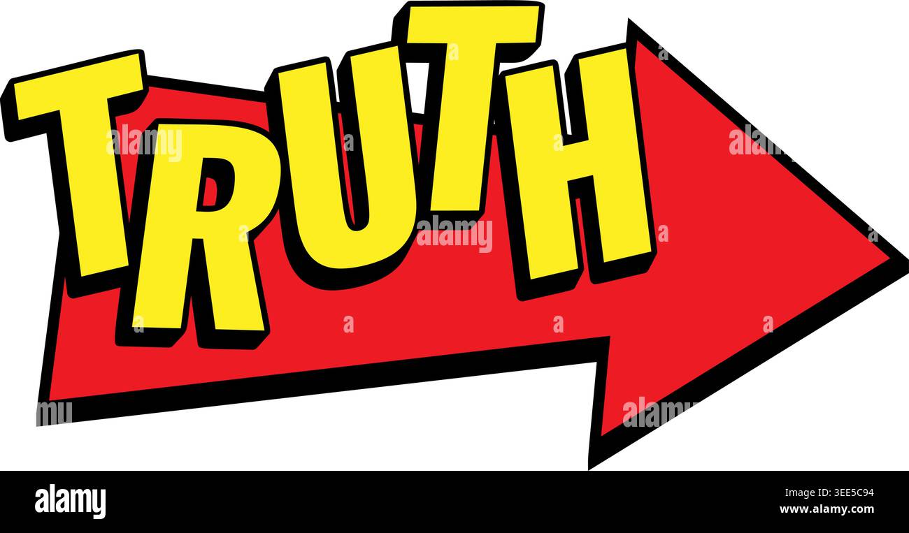 TRUTH Comic Book Pop Art Arrow Banner Graphic Stock Vector