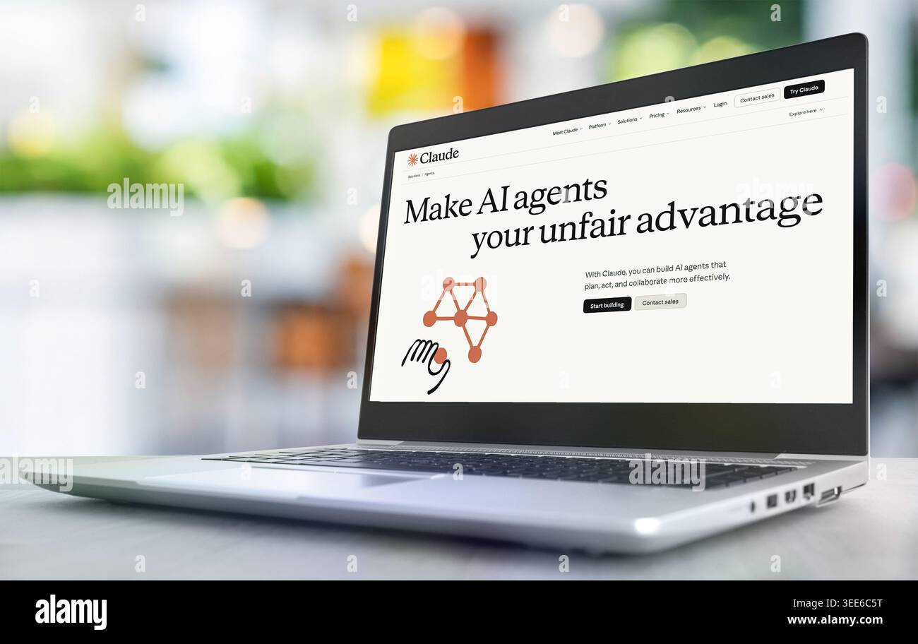 Claude by Anthropic - Agentic AI Stock Photo