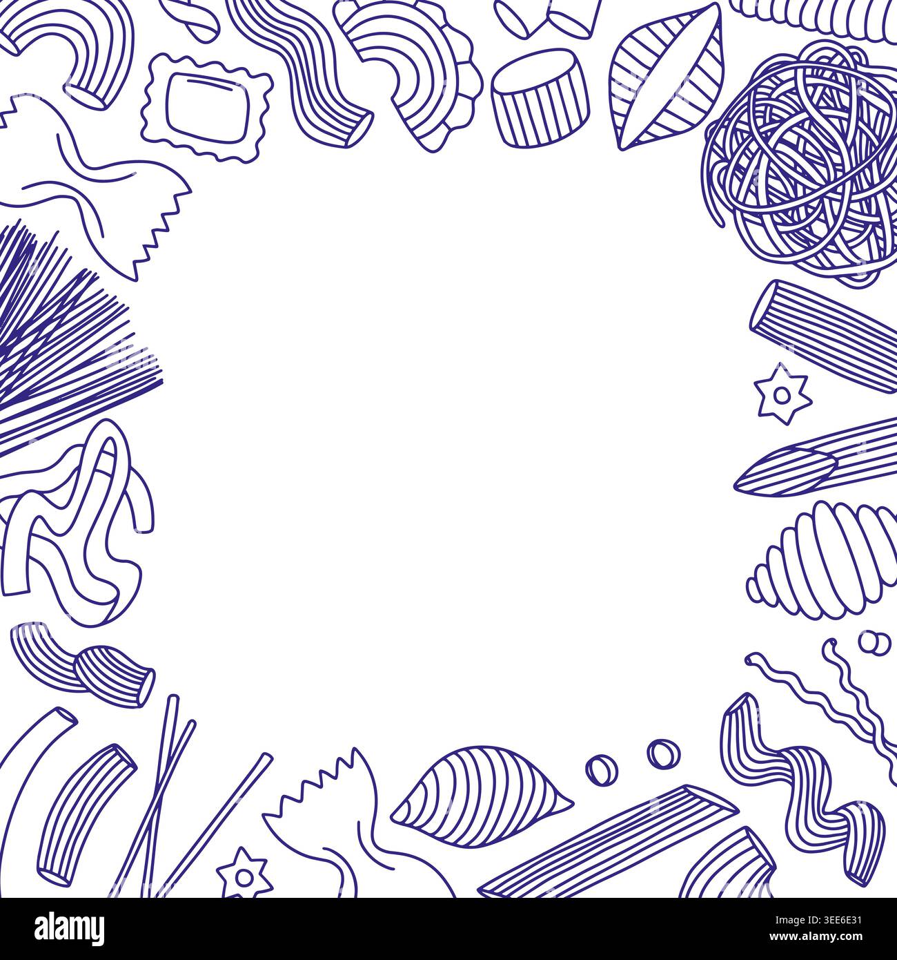 Pasta sketch frame Stock Vector