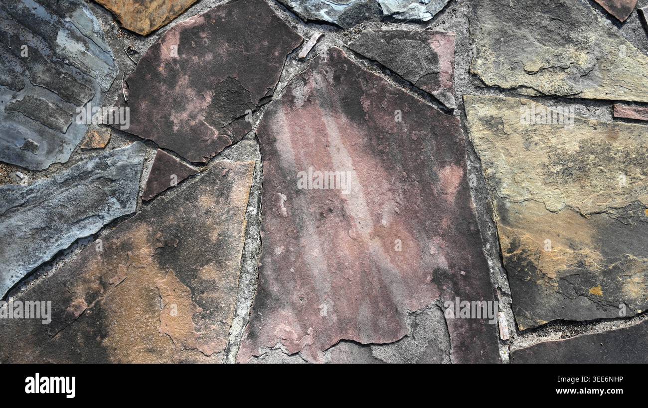 Slate Color Flat Rocks Varied slate sizes hi-res stock photography and images - Alamy