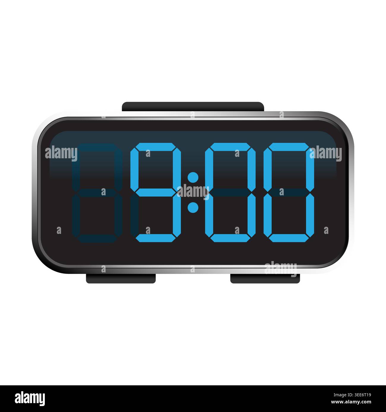 Digital alarm clock showing nine o clock vector. Great for productivity software or morning routine design projects now. Stock Vector