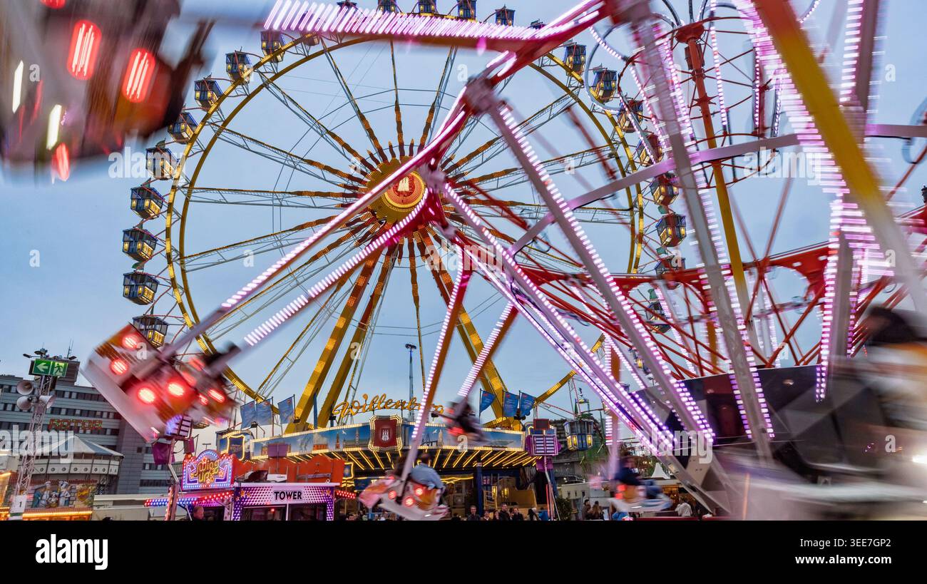17 April 2026 Hamburg View Of Fairground Rides And The Ferris Wheel 17-april-2026-hamburg-view-of-fairground-rides-and-the-ferris-wheel