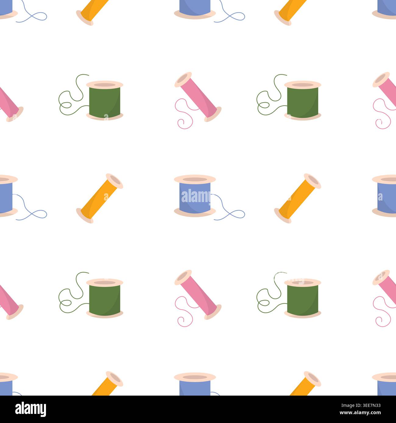 Colorful Thread Spools and Sewing Stock Vector